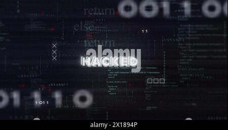 Image of hacked text over data processing Stock Photo