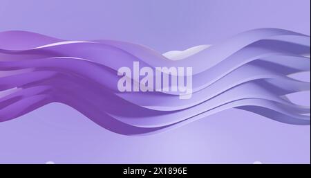 Image of purple gradient layers waving over purple gradient background Stock Photo