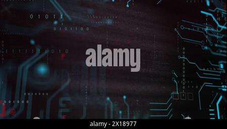 Image of encryption text over data processing Stock Photo
