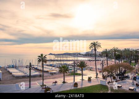 Promenade in Sitges, Spain Stock Photo