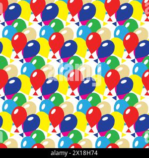 Multi-colored inflatable balls. Seamless pattern. Vector illustration. Stock Vector