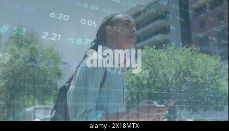 Image of financial data processing and stock market Stock Photo