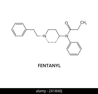 Fentanyl molecular structure. Fentanyl skeletal chemical formula ...