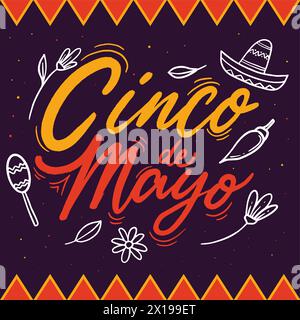 hand drawn design vector for cinco de mayo celebration Stock Vector