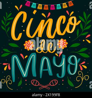 hand drawn cinco de mayo illustration design vector Stock Vector