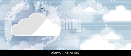 Modern cloud technology. Integrated digital web concept background. Vector art. Stock Vector