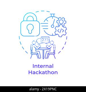 Internal hackathon blue gradient concept icon Stock Vector