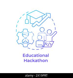 Educational hackathon blue gradient concept icon Stock Vector