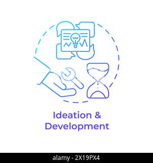 Ideation and development blue gradient concept icon Stock Vector