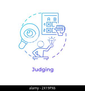 Judging blue gradient concept icon Stock Vector
