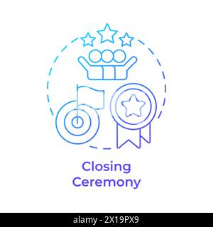 Closing ceremony blue gradient concept icon Stock Vector