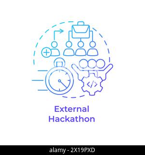 External hackathon blue gradient concept icon Stock Vector