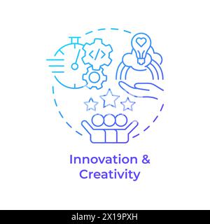 Innovation and creativity blue gradient concept icon Stock Vector