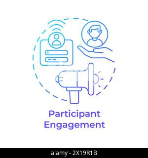 Participant engagement blue gradient concept icon Stock Vector