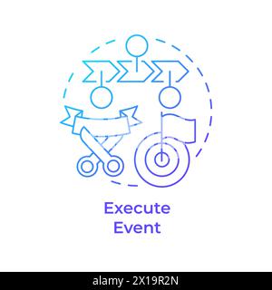 Execute event blue gradient concept icon Stock Vector