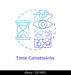 Time constraints blue gradient concept icon Stock Vector