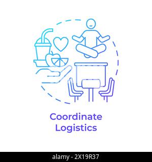 Coordinate logistics blue gradient concept icon Stock Vector