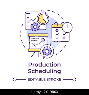Production scheduling multi color concept icon Stock Vector