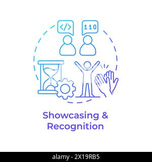 Showcasing and recognition blue gradient concept icon Stock Vector