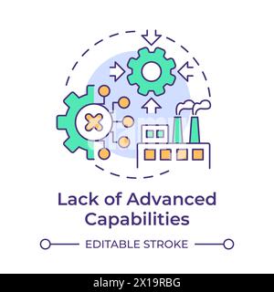 Lack of advanced capabilities multi color concept icon Stock Vector
