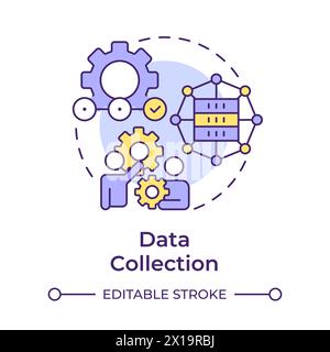 Data collection multi color concept icon Stock Vector