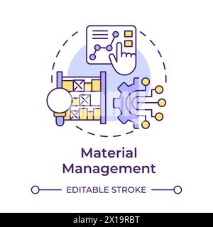 Material management multi color concept icon Stock Vector