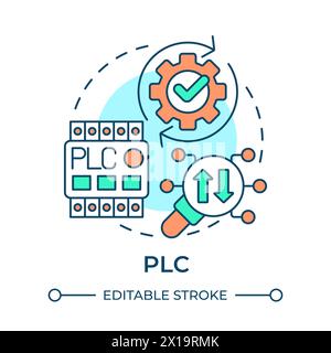 PLC multi color concept icon Stock Vector