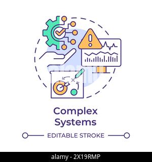 Complex systems multi color concept icon Stock Vector