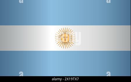 National flag of Argentina. Flag of Argentina. Sign of Argentina. Flag of Argentina with gradient. Stock Vector