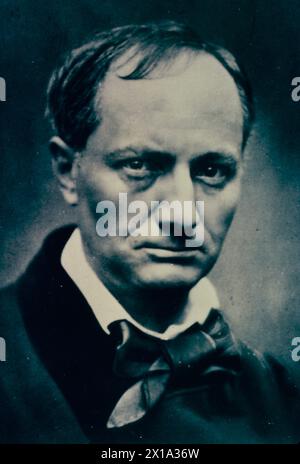 Portrait of French poet Charles Baudelaire, 1863 Stock Photo