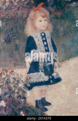 Girl with a Watering Can, painting by French artist Pierre-Auguste Renoir, 1876 Stock Photo