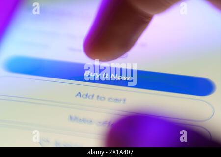 Buy it now button on Ebay e-shop website. E-commerce concept Stock Photo