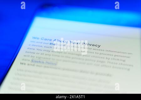 Cookie privacy policy on internet website. Internet browsing data privacy security concept Stock Photo