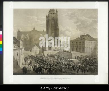 Ferdinand I, Emperor of Austria, procession to the coronation of his imperial-royal majesty as King of Bohemia in the Prague cathedral. based on a painting., 07.09.1836 - 18360907 PD0003 - Rechteinfo: Rights Managed (RM) Stock Photo