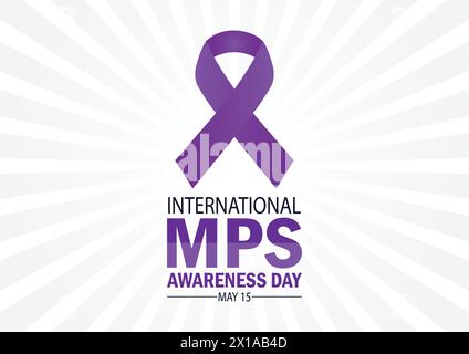 International MPS Awareness Day Vector illustration. May 15. Holiday concept. Template for background, banner, card, poster with text inscription. Stock Vector