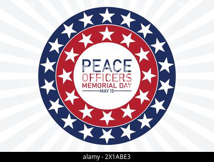 Peace Officers Memorial Day. Celebrated in May 15 in the United States. In honor of the police. Vector illustration Stock Vector