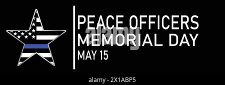 Peace Officers Memorial Day. Celebrated in May 15 in the United States. In honor of the police. Suitable for greeting card, poster and banner. Vector Stock Vector