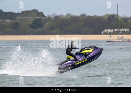 Jet Ski off Calshot, Southampton Water, Hampshire, England, United Kingdom. Stock Photo