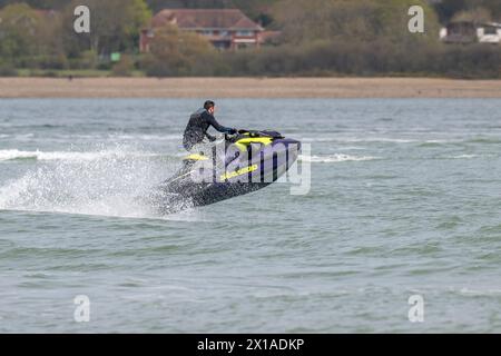 Jet Ski off Calshot, Southampton Water, Hampshire, England, United Kingdom. Stock Photo