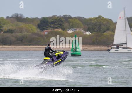 Jet Ski off Calshot, Southampton Water, Hampshire, England, United ...