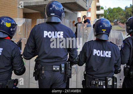 Western Australia Police riot Squad in action. Stock Photo