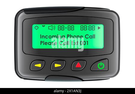 Pager, beeper. 3D rendering isolated on white background Stock Photo