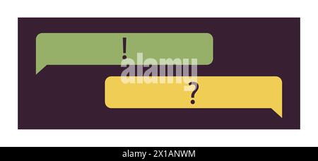Communication on online messenger 2D linear cartoon objects Stock Vector
