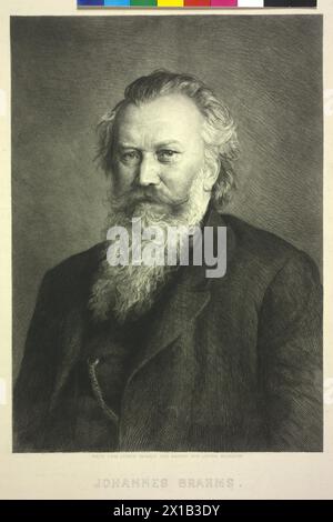 Johannes Brahms, etching by Ludwig Michalek based on own ad vivum painting, - 19300101 PD22760 - Rechteinfo: Rights Managed (RM) Stock Photo