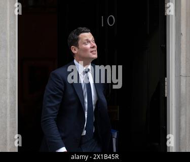 Downing Street, London, UK. 16th Apr, 2024. Alex Chalk MP, Justice Secretary leaves 10 Downing Street after weekly cabinet meeting. Credit: Malcolm Park/Alamy Live News Stock Photo