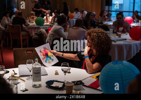 Coffee tasting by David, specialist from 'Activando Cafe' project at Alfonso Hotel, Zaragoza, Spain Stock Photo