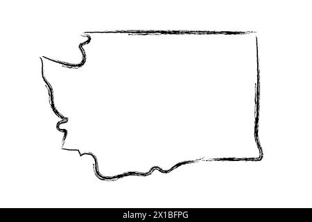 Washington state hand drawn map. Simple US state outline sketch map ...