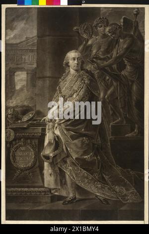 Gallo, Marzio Mastrilli, Duca di, in the background two allegoric figures (glory angel and the historiography), mezzotint by Johann Jacob based on a painting by Henry Fueger, - 17900101 PD0179 - Rechteinfo: Rights Managed (RM) Stock Photo