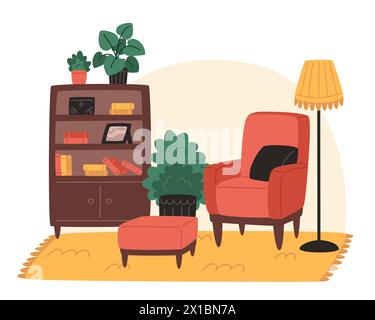 Flat style living room with armchairs Stock Vector Image & Art - Alamy