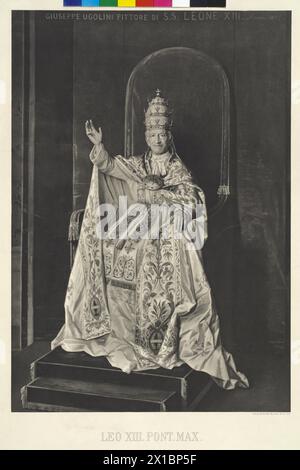 Leo XIII, pope, painting by Giuseppe Ugolini, portrayed in a heliography, heliogravure, - 18970101 PD2209 - Rechteinfo: Rights Managed (RM) Stock Photo